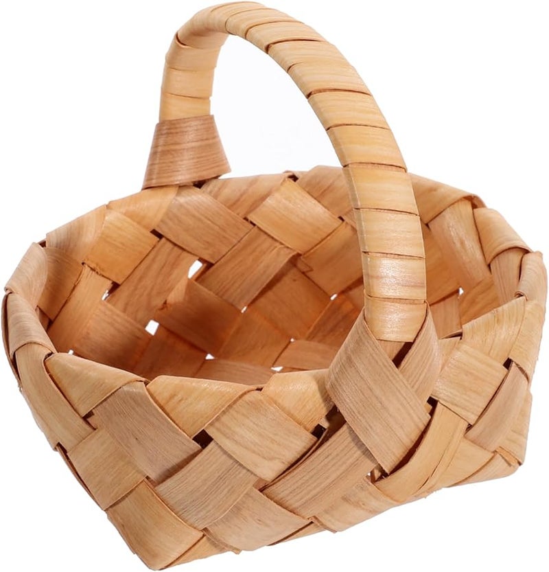 Light Brown Mini Woven Basket Portable Storage For Fruit Photo Prop Organizing - Image 1